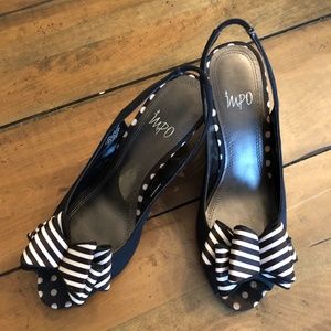 Impo Ladies Viola ll Sling Back Wedge 8 Black